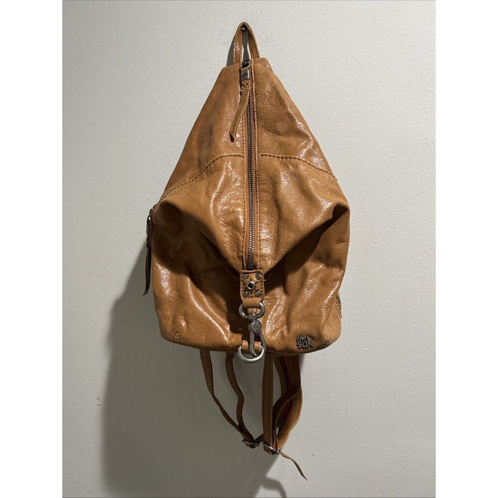 The Sak Women's Tan Brown Dorado Leather Backpack Sling Purse Crossbody Bag